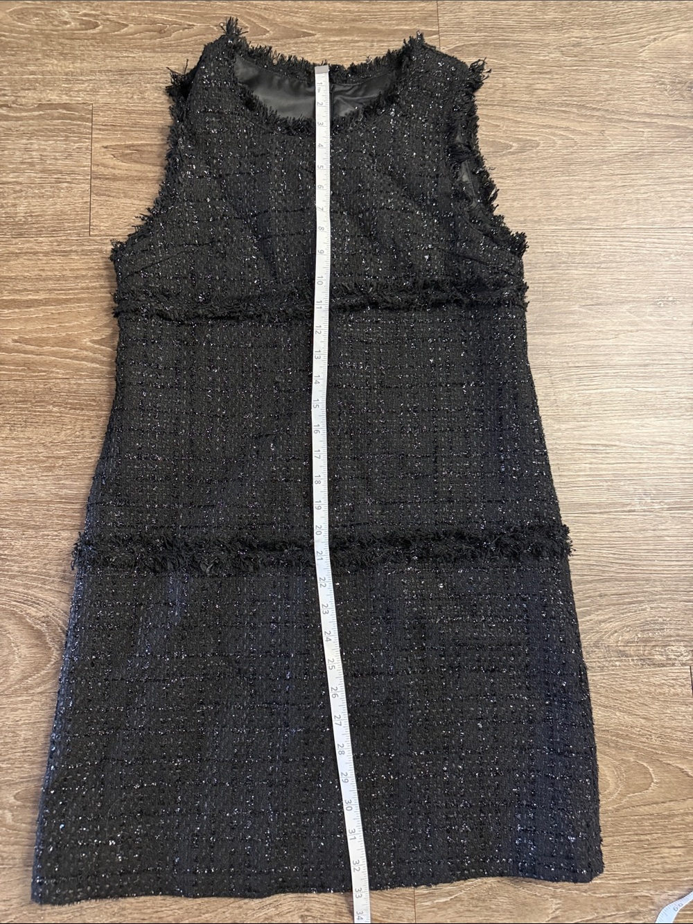 Commense Classic Black Tweed Sleeveless Dress